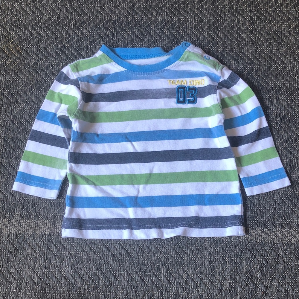 George Boys' Striped Long-Sleeve Tee in Blue, Green & Gray